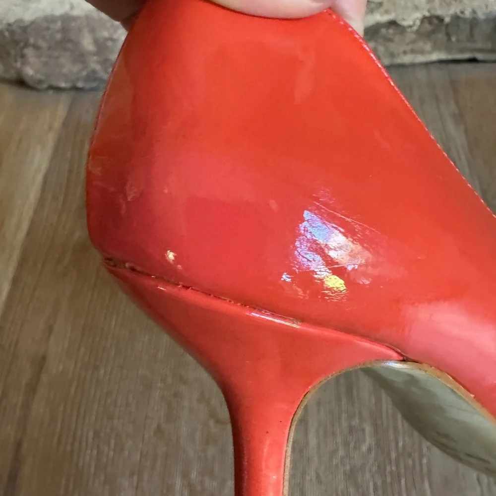 🔥KATE SPADE Classic 2.5” Pumps sz 6🔥Karollina Patent Leather Orange Price Firm